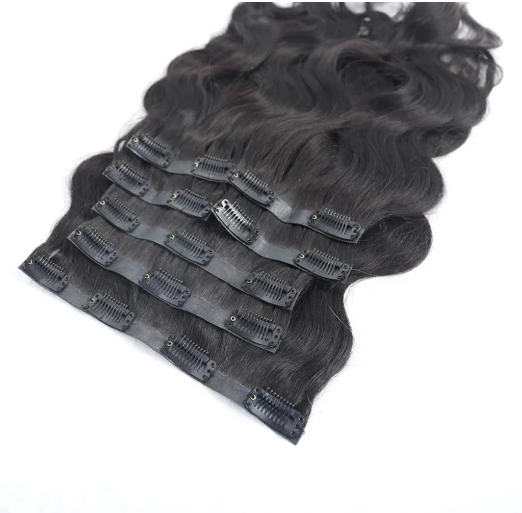 Seamless Body Wave Clip In Hair Extensions